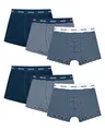 Snocks Boxershorts Herren aus Bio-Baumwolle (6er Pack) - Atmungsaktiv und Ideal für Sport und Alltag - Kein juckendes Etikett - Unterhosen Herren - Gr.L, Farbe Blau Gestreift
