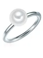 Valero Pearls Damen-Ring 925/- Sterling Silber Süßwasser-Zuchtperlen Button 8 mm weiß - Modern-Ring für Frauen Perlenring Süßwasser-Perle