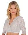 Stockerpoint Dirndlbluse Alaya I Größe 32-48 I Damen Bluse in elegantem Design mit Spitze & V-Ausschnitt I Bequem & pflegeleicht I Perfekt für Trachten & Festlichkeiten