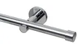 GARDINEUM Gardinenstange Ø 20 mm "Cap", Längen von 60 cm bis 400 cm möglich, modern, 1-Lauf, chrom-glanz (ohne Ringe), 150 cm