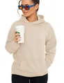 DAILY COTTON Hoodie Unifarben im Oversize Schnitt - Kapuzenpullover Loose-Fit Damen Basic Oversized Kapuzensweatshirt Raglan Kapuzenpullover Sweater