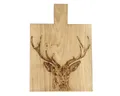 440s Schneidebrett Selbrae House Schneidebrett + Griff Eiche Laser-graviert Hirsch, Holz, (Stück, 1-St), Eichen-Holz graviert
