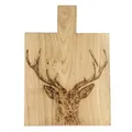 Selbrae House Schneidbrett mit Griff Eichen-Holz Hirsch Laser-graviert ca 35 cm