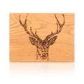Highland Stag - Handgefertigtes Eichenholz Schneidebrett aus Schottland mit Hirs