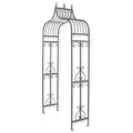 Casa Padrino Jugendstil Rosenbogen 117 x 40 x H. 242 cm - Metall Blumenbogen - Nostalgischer Pflanzenbogen - Barock & Jugendstil Garten Deko Accessoires