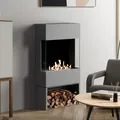 muenkel Design Trix 820 [Design Bioethanol Kamin]: Aluminiumgrau - mit Dekobox