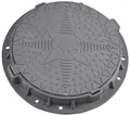 BABYLONPLAST Schachtabdeckung Kanaldeckel Ø600/800 Belastbar bis 12,5 t (125 kN) Kunststoff Schachtdeckel Rund für Kanal B125 Belastbarkeit Frost und Hitzebeständig Sicherungssystem EN - 124 (Grau)