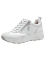 Tamaris Comfort Damen Sneaker flach mit Schnürsenkeln mit Reißverschluss, Weiß (White Nappa), 39 EU