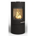 Haas+Sohn Kaminofen SOLIDO Stahl tief-schwarz mit Kochplatte/Holzfach/Türe 6,6kW