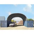 TOOLPORT Contop 8x6m Container-Überdachung, PRIMEtex-Plane, grau, mit Statik - (47601)