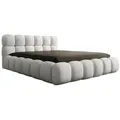Luxusbetten24 Polsterbett Designer Polsterbett Boston Bouclé, mit Stauraum + kostenloser Aufbau weiß 160 cm x 200 cm x 86 cm
