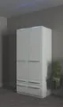 priess Kleiderschrank Schrank Garderobe Wäscheschrank Barcelona in 5 Breiten viel Stauraum, geräumige Schubkästen, mit Spiegel, MADE IN GERMANY