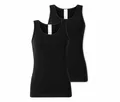 2 Schiesser Trägertops - Damen - Gr. 36 - schwarz