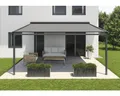 SOLUNA Pergola mit Stoffdach 3,5x4 Stoff Dessin 320923 Gestell RAL 7016 anthrazi