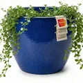Keramik Pflanztopf Eggpot Royal Blau Ø38cm Frostfest Steinzeug Handarbeit Outdoor - Blau