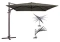 Madison Ampelschirm Monaco Flex 300x300 cm in anthrazit inklusive Ständer, sowohl axial als auch am Mast verstellbar, UV-Schutz 50 Plus