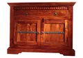 MASSIVMOEBEL24.DE | Oxford Eckkommode Akazie, Farbe:Dunkelbraun lackiert, Größe:107x54x80 cm (BxTxH)