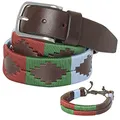 PELPE - Argentinischer Ledergürtel mit passender Schnur und Lederarmband. Auf Leder gestickter Gürtel für Männer und Frauen. Argentinische Pologürtel