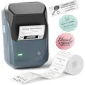 NIIMBOT Etikettendrucker, B1 Bluetooth Etikettiergerät mit Größeres Etikett, Selbstklebendes Aufkleber Druckgröße 20-50 mm Kompatibel mit iOS und Android für Heim, Büro, Blau