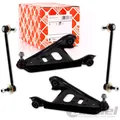 2x FEBI QUERLENKER + KOPPELSTANGE + TRAGGELENK für SMART 451 FORTWO COUPE CABRIO