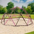 Klettergerüst 305x305x155cm DomeClimber Kinder Kletterkuppel Geodome 10FT - anthrazit/pink - Grau/Rosa