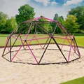 VESKA Klettergerüst DomeClimber Kinder Metall Kletterkuppel Geodome (10FT - 305cm, anthrazit/pink)
