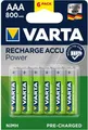 VARTA Pack mit 6 Akkus Akkus AAA 800 mAh 1,2 V Ni-Mh