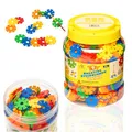 Smart-Planet 650 Steckblumen in Dose - großes Set Schneeflocken zum Stecken 3,3 cm - Kinder Spielzeug - Lernspielzeug - Steckbausteine Stecksteine ab 3 Jahren