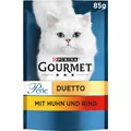 Gourmet Perle Duetto Katzenfutter nass, mit Huhn und Rind, 26er Pack (26 x 85g)