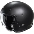 HJC Motorrad Helm V31 Solid XS Retro Jethelm mit Sonnenblende schwarz matt
