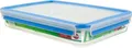 CLIP & CLOSE Frischhaltedose 2,6 Liter (transparent/blau, rechteckig, Großformat)