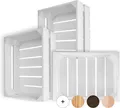Creative Deco Holzkiste 3x Weinkisten Set Obstkiste Holz (3 Kisten)