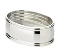 EDZARD 6er Set Serviettenring Faden, Länge 6 cm, edel versilbert, anlaufgeschützt