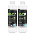 BiOHY Edelstahlreiniger (2 x 1 liter) | Edelstahlpflege für streifenfreien Glanz | ideal für Küche, Töpfe oder Grill | Edelstahl reinigen in Gastronomie & Haushalt | pflegendes Putzmittel