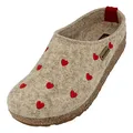 HAFLINGER Grizzly Cuoricini Filzpantoffel Herz Hausschuh Kork (Beigemeliert 46), Gr 36