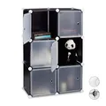 Relaxdays Regalsystem Badregal Kunststoff, HBT 98x66x32 cm, schwarz