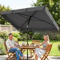 Outsunny Sonnenschirm, Dunkelgrau, Metall, 122x183 cm, Sonnen- & Sichtschutz, Sonnenschirme