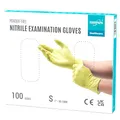 EUROPAPA® 100x Nitrilhandschuhe Einweghandschuhe Einmalhandschuhe Untersuchungshandschuhe Nitril Handschuhe puderfrei ohne Latex unsteril latexfrei disposible gloves (S, Gelb)