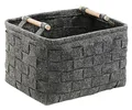 Kobolo Filzkorb Holzkorb für Kaminholz Zeitungskorb - Filz - dunkelgrau - 41x33x30 cm