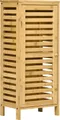 Badezimmerschrank mit Lamellentür, versetzbarem Einlegeboden, Naturbambus, 30x19,9x70 cm