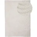 Teppich CARPETFINE "Holly Zen 1", beige (creme), B:120cm H:12mm L:170cm, Polyester, Teppiche, Hoch-Tief-Effekt, geometrisch, Zeitloses Design, dekoratives Highlight