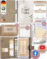 BeginnerBudget Ringbuchkalender Budget Planner & Haushaltsbuch Starter-Set: Sparbuch & Spar-Challenges, In Deutschland produziert und zusammengetragen, Grau