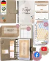 BeginnerBudget Ringbuchkalender Budget Planner & Haushaltsbuch Starter-Set: Sparbuch & Spar-Challenges, Sparen mit Umschlagmethode + Anleitung - Ringbuch - Binder A6