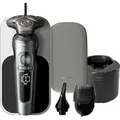 Philips Shaver S9000 Prestige SP9885/35 Elektrischer Nass- und Trockenrasierer mit SkinIQ, Rotationstrasierer, Chrom, NanoTech Dual Precision, SH91... - Silber