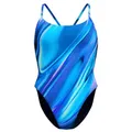 Speedo Bedruckter Racerback-Badeanzug Damen hellblau blau Gr M