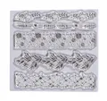 Rayher Clear Stamps „Blumenmotive“, Bogengröße 97 x 102,5 mm, 5 Bordüren, transparente Stempel, durchsichtige, klare Silikonstempel, 50288000