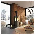 Kaminofen Haas & Sohn Vitus.l Stahl schwarz 6,4 kW mit Holzfach und Wärmeplatte - Schwarz