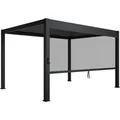Juskys Pergola Lamellendach Tahiti 3 x 4 m inkl. 1x Seitenwand 4 m Anthrazit
