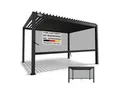 Juskys Lamellendach Tahiti 3x4 m inkl. Seitenwand 4 m - Stahl Pergola - Terrassenüberdachung stabil - Anthrazit