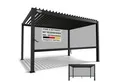 Juskys Terrassendach Tahiti, BxT: 300x400 cm, Lamellendach, Pergola für Garten, inkl. Seitenwand 4m